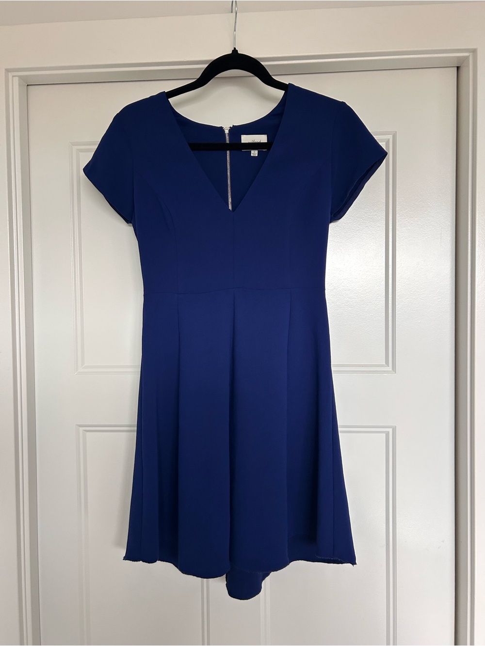 Wilfred Royal Blue V-Neck Fit & Flare Mini Dress